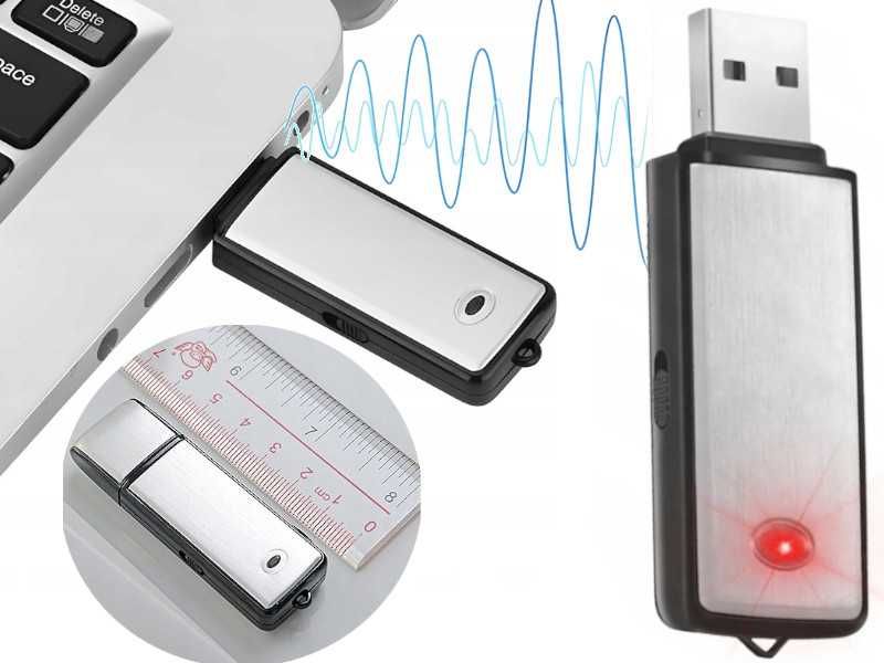 Dyskretny Mini Dyktafon Szpiegowski Podsłuch Rejestrator USB Pendrive