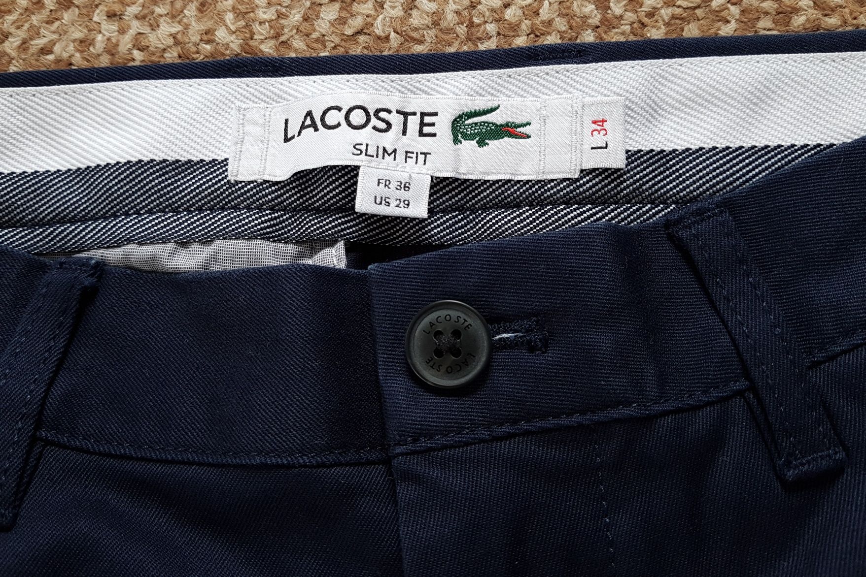 Lacoste брюки чиносы slim fit оригинал W29 L34 новые