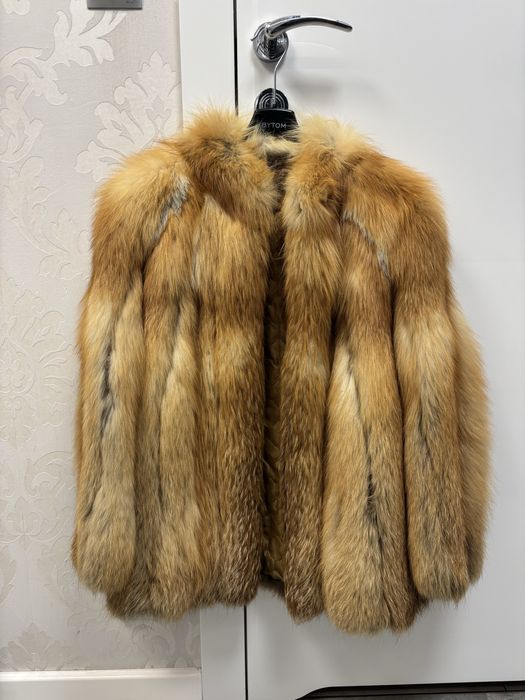 Piekny rudy naturalny lis krotki