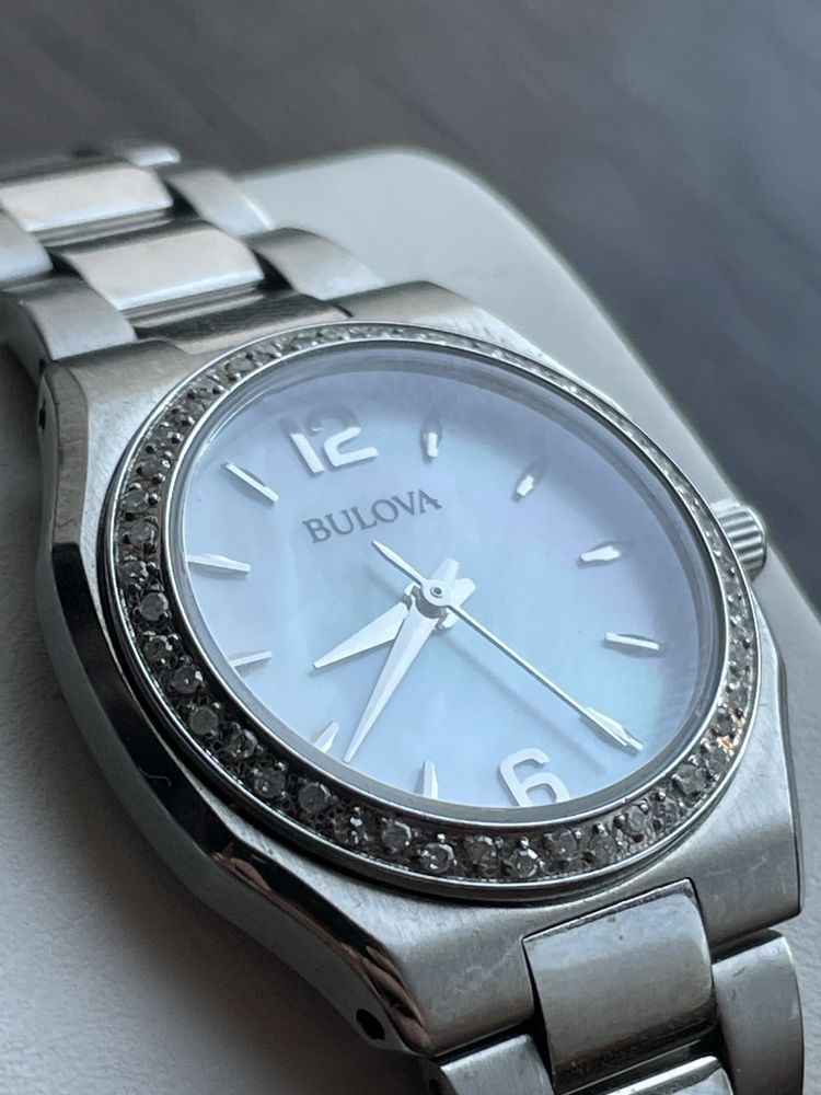 -60%$ 46 бриллиантов Bulova часы женские diamond годинник з діамантами