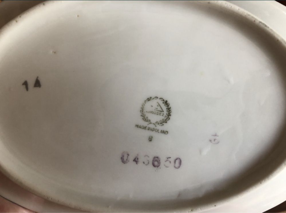 Stary porcelanowy pólmisek talerz na śledzie - Chodzież z PRL