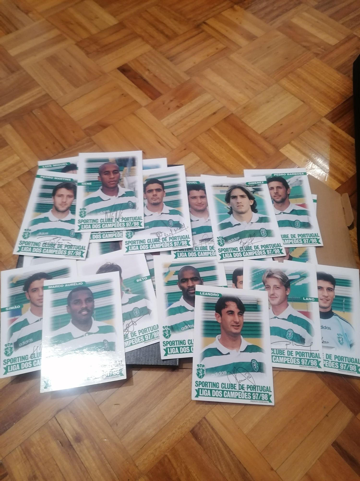 Cartas/Postais Sporting Liga dos Campeões 97/98 autografadas