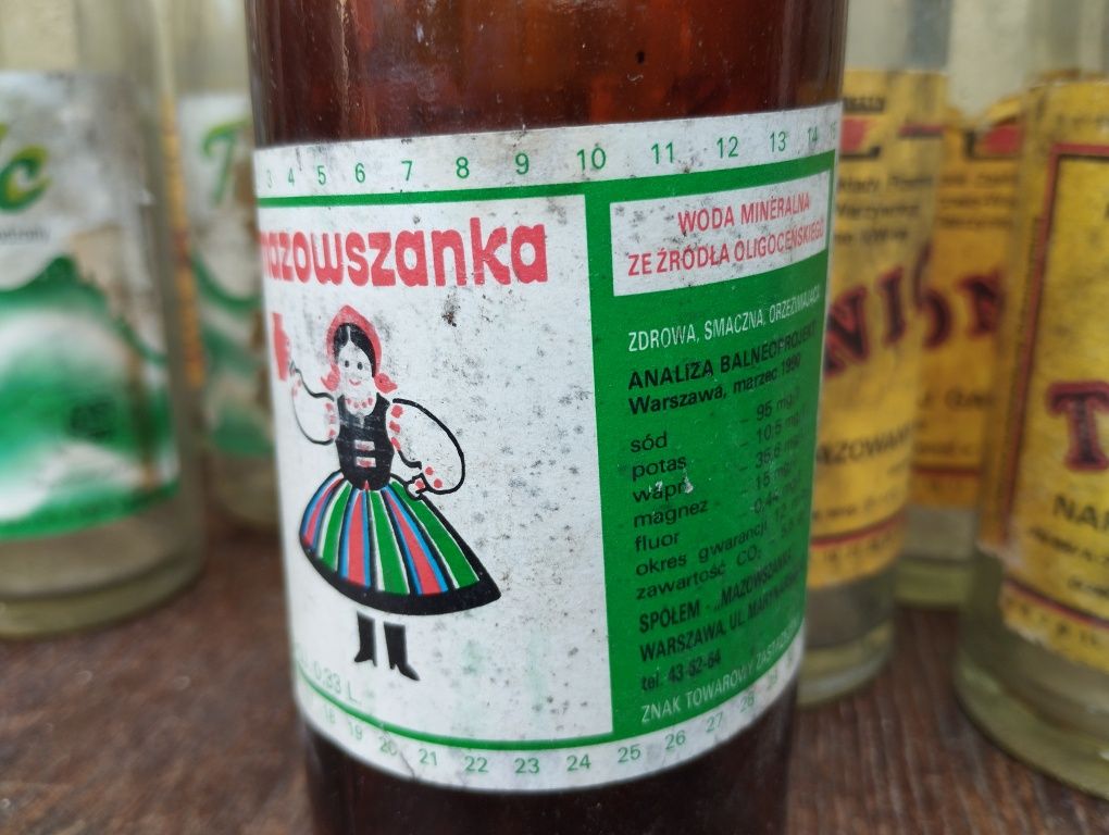 Stare butelki, Tonic, Mazowszanka, Tarczyn, Browar Warszawski, Cola