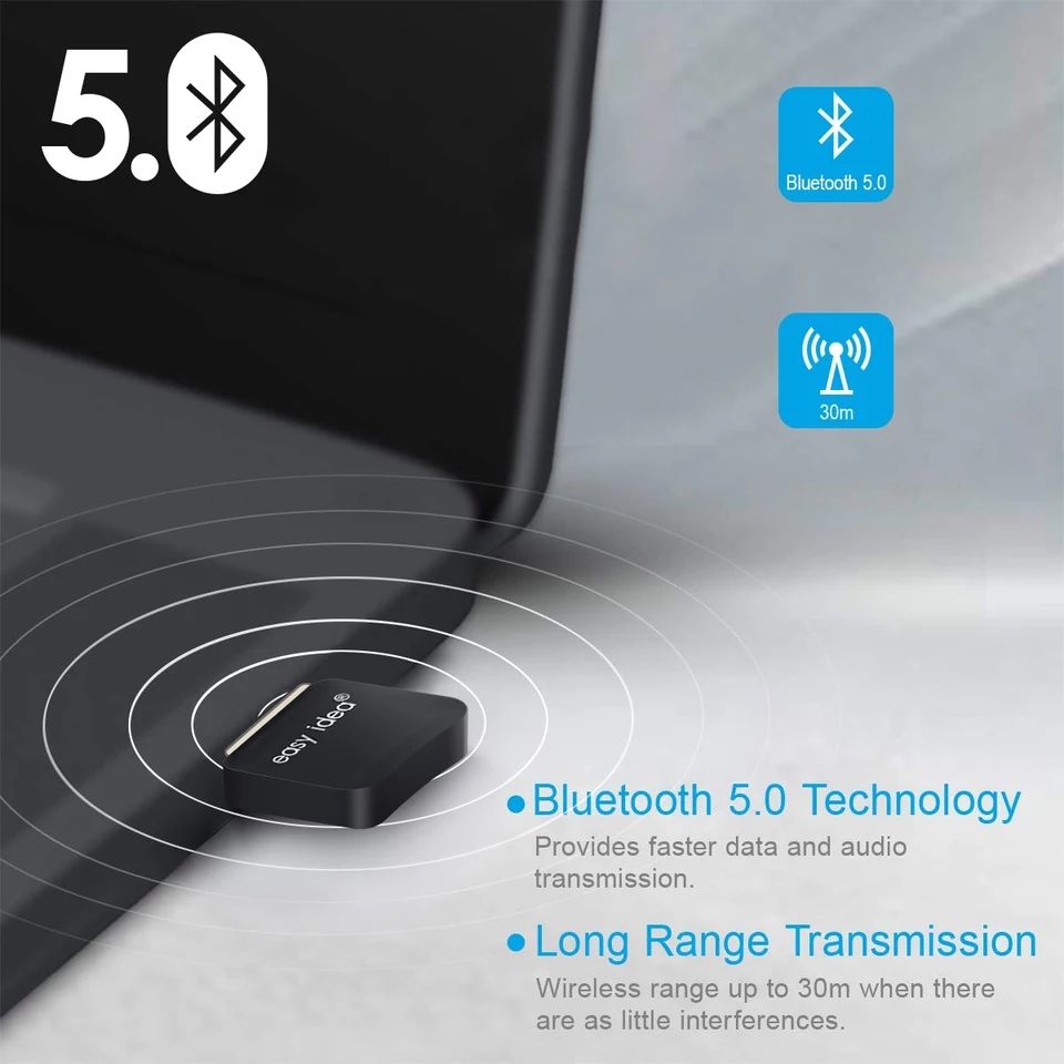 USB Bluetooth 5.0 Easy Idea блютуз адаптер для компьютера на чипе RTL8