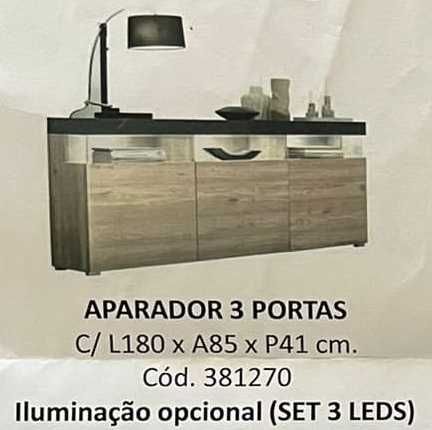 Aparador + Mesa Jantar Extensível + 4 Cadeiras
