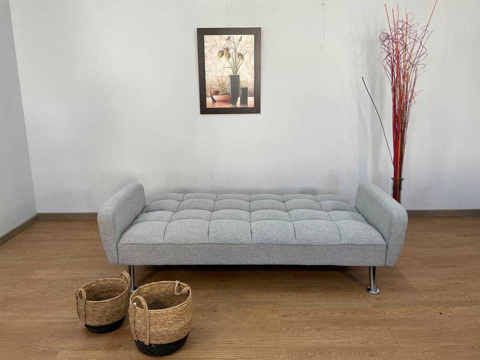 Sofá Cama Cinza Novo
