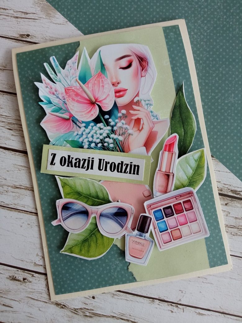 Kartka urodzinowa dla kobiety. Anturium.