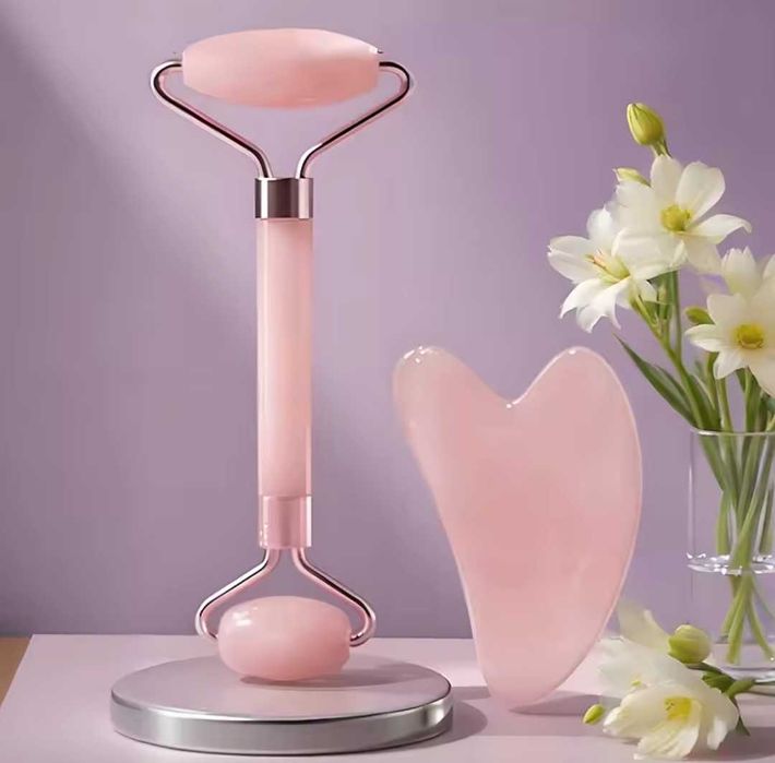 Скребок гуаша і ролер для лиця