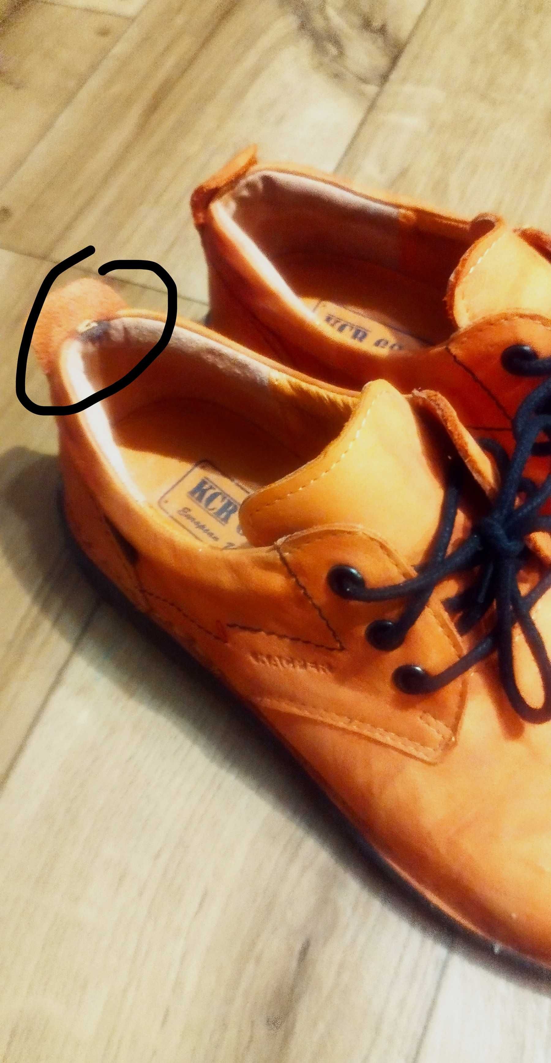 Buty skórzane KACPER rozm 38 pomarańczowe