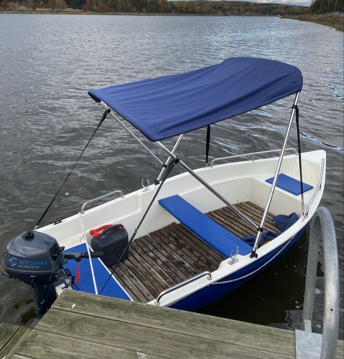 Lódka wedkarska rekreacyjna + nowy silnik STORM -pilne