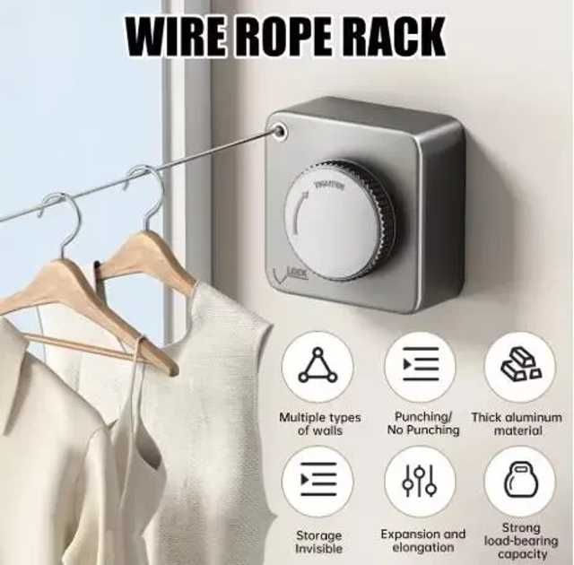 Сушилка Видвижна для одягу Компактна мотузка для білизни