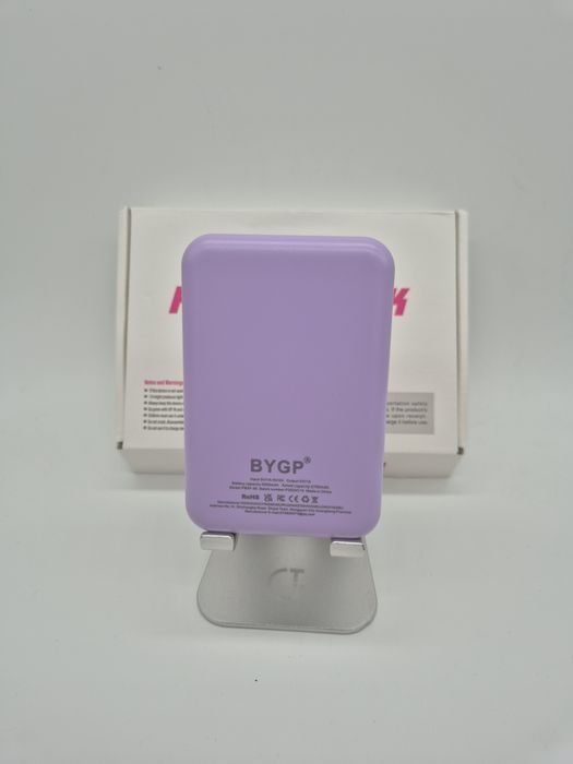 Powerbank Magnetyczny 5000Mah Mini do iPhone Samsung S - fioletowy