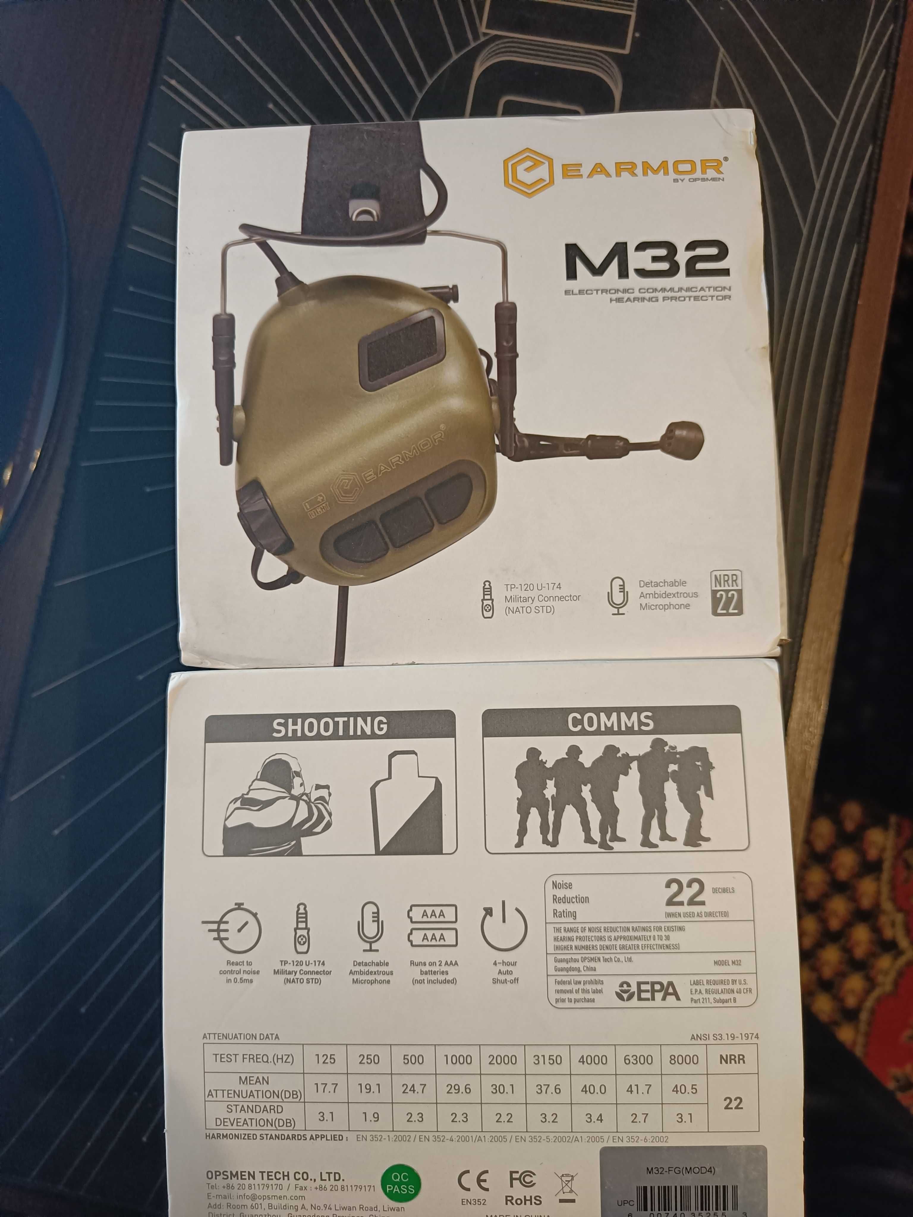 Активні тактичні навушники Earmor M32 MOD3