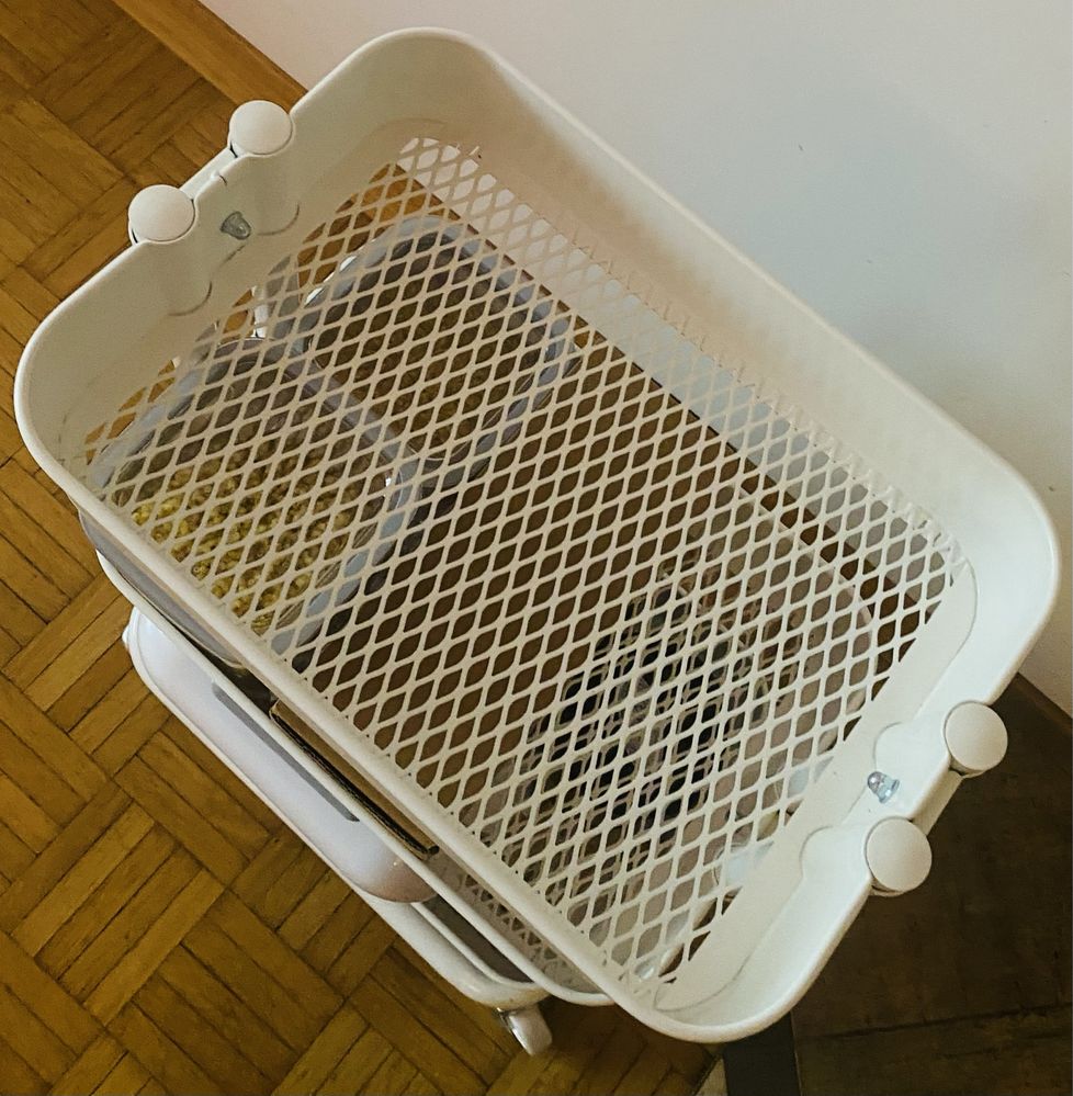 Ikea Wózek na kółkach z przykrywką do kuchni biały Raskog 28x31x61 cm