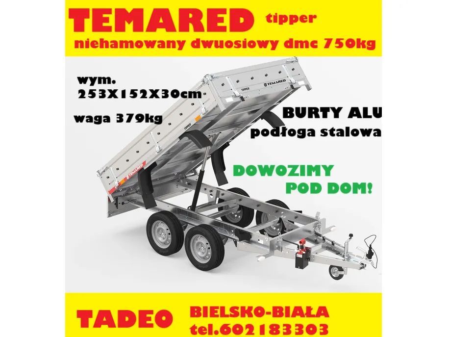 TEMARED TIPPER 2515/2 burty ALU  kiper manualny, 2-osiowy, 750kg DMC