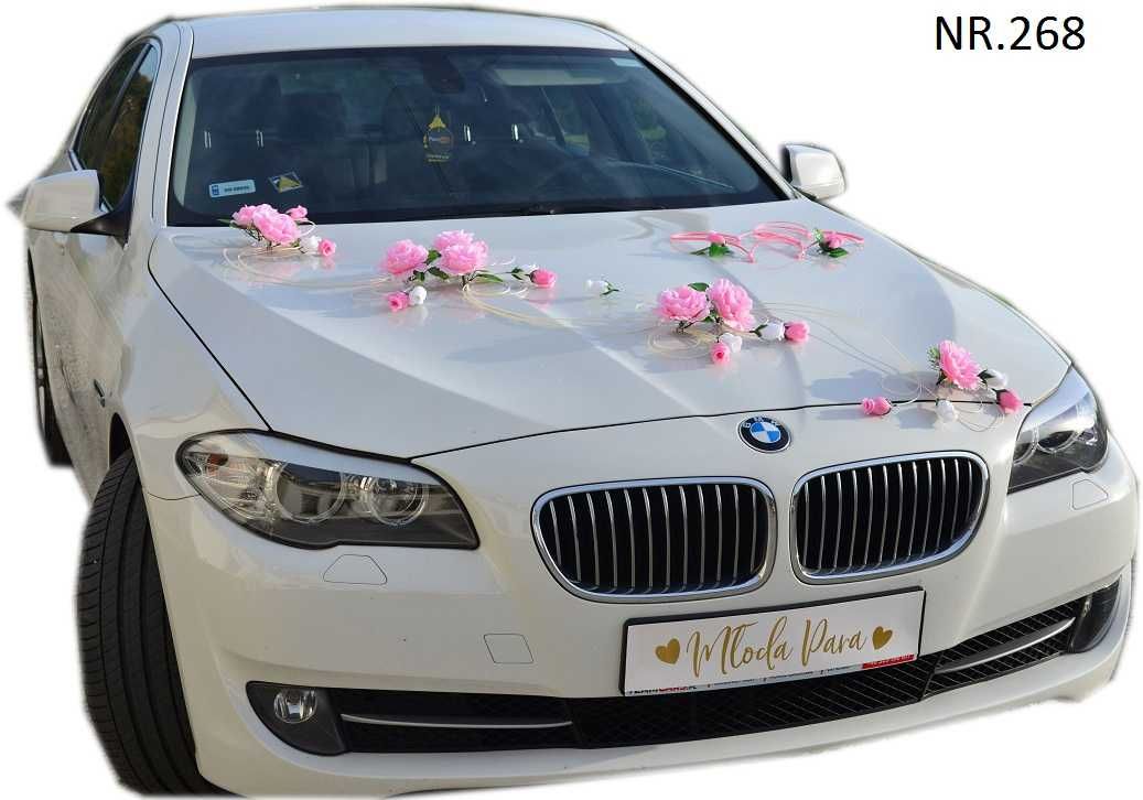 BARDZO ŁADNA dekoracja na samochód ozdoby na auto do ślubu 268