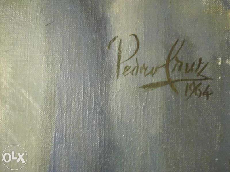 Quadro - Pedro Cruz-retrato de uma Senhora-pintura óleo sob tela-1964