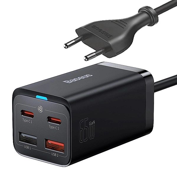 Baseus GaN3 Pro szybka ładowarka sieciowa GaN 2 x USB Typ C / 2 x USB