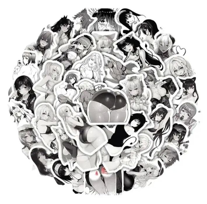 Стикеры наклейки виниловые хентай вайфу Waifu секси девушки аниме