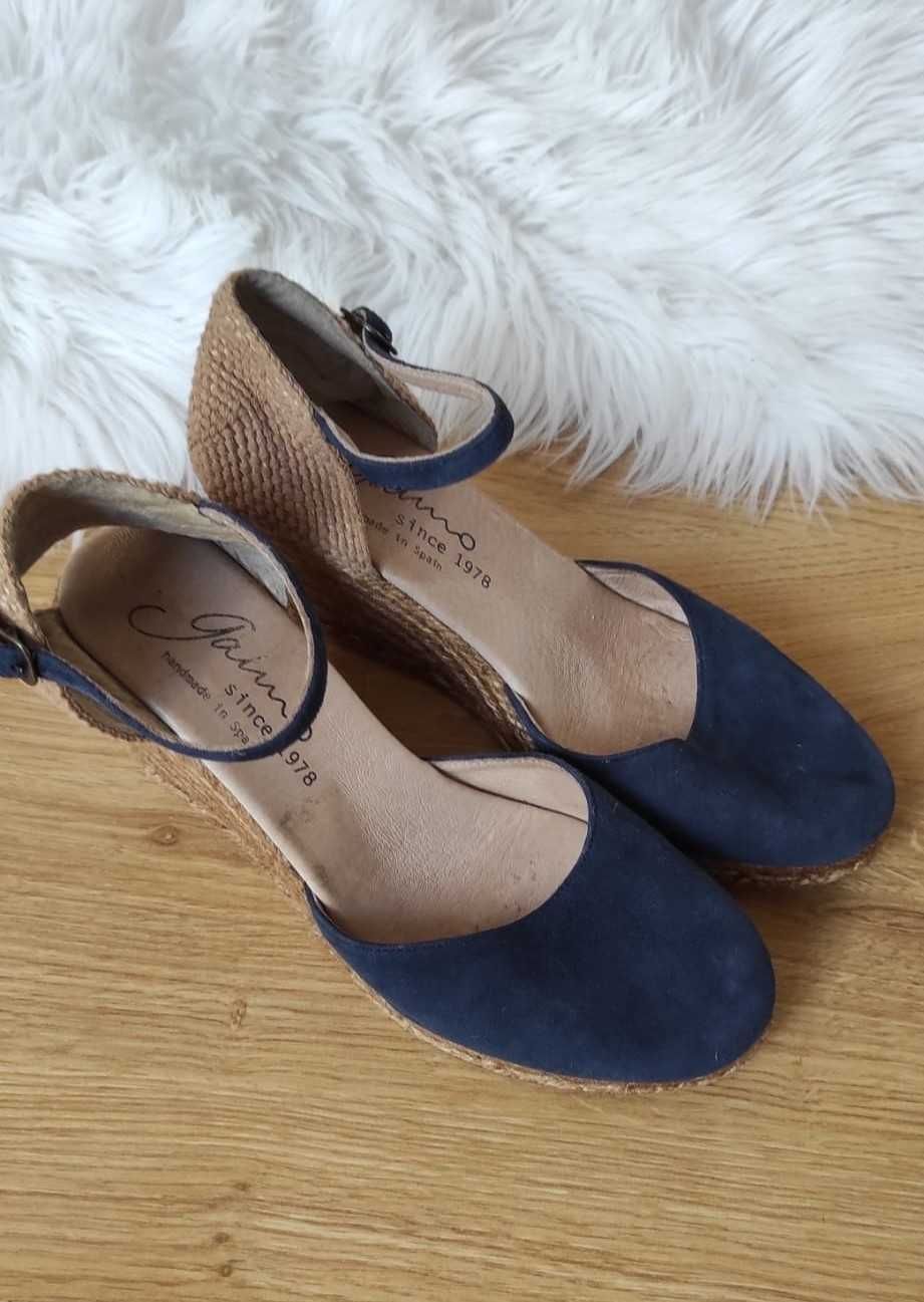Hiszpańskie espadryle na koturnie handmade