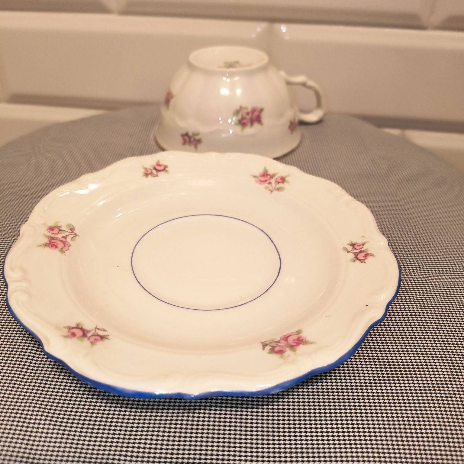 Filiżanka z talerzykiem Carl Tielsch porcelana Wałbrzych Krzysztof