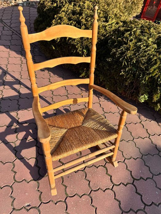 Fotel bujany drewniany krzesło wypoczynek relaks prezent