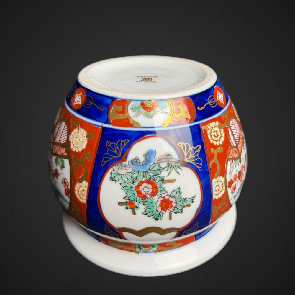 Osłonka doniczka Imari Japonia styl azjatycki niebieska B5/030903