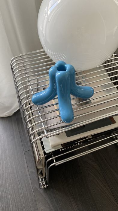 Świecznik Gustaf Westman x Ikea Vinterfint błękitny niebieski