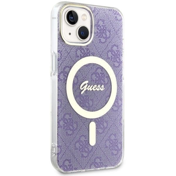 Etui Guess 4G MagSafe dla iPhone 14/15/13 6.1" - Purpurowe