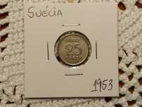 Suécia - moeda de 25 ore de 1953