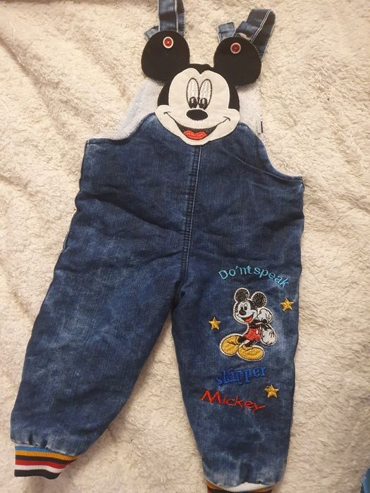 Ogrodniczki ocieplane Myszka Miki Mickey 80 cm