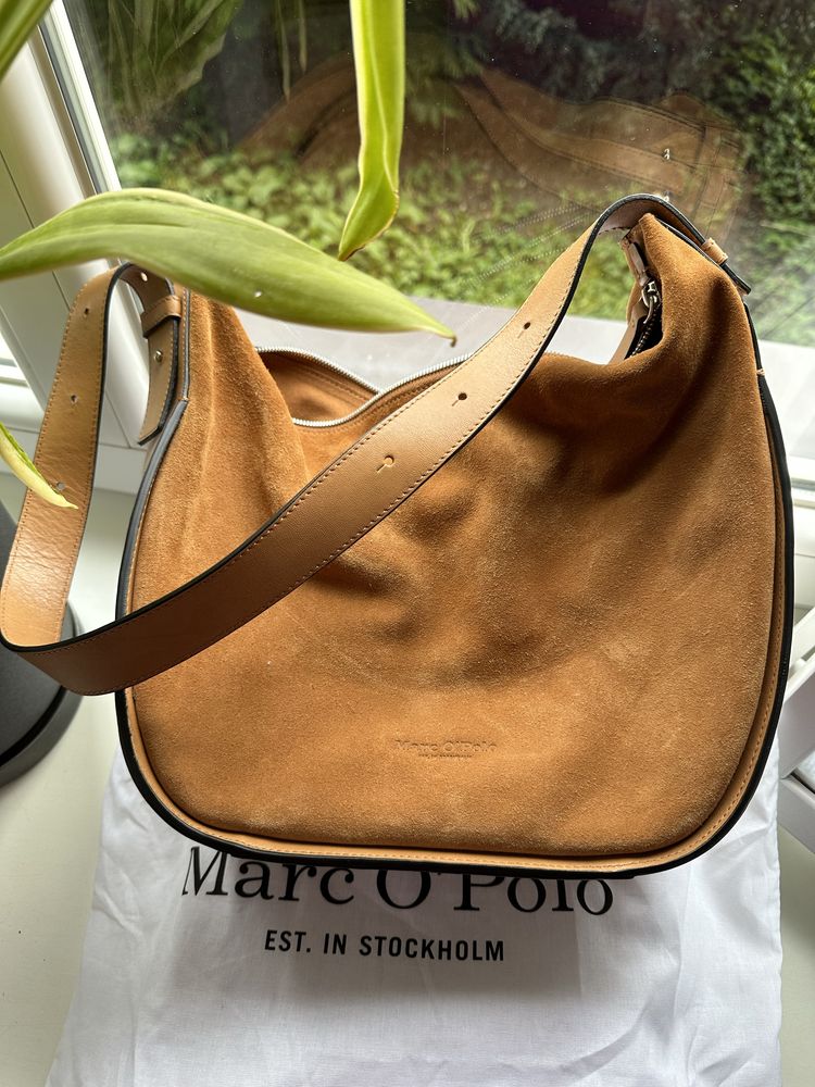 Marc O´Polo Skórzana torebka Hobo