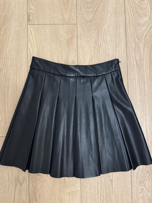 Спідниця плісе з еко шкіри