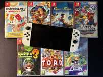 Nintendo Switch OLED + 7 gier + etui + akcesoria – zestaw idealny