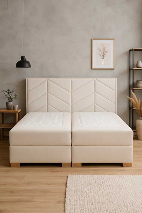 Łóżko kontynentalne Jodełka 140x200 materac pojemnik Producent