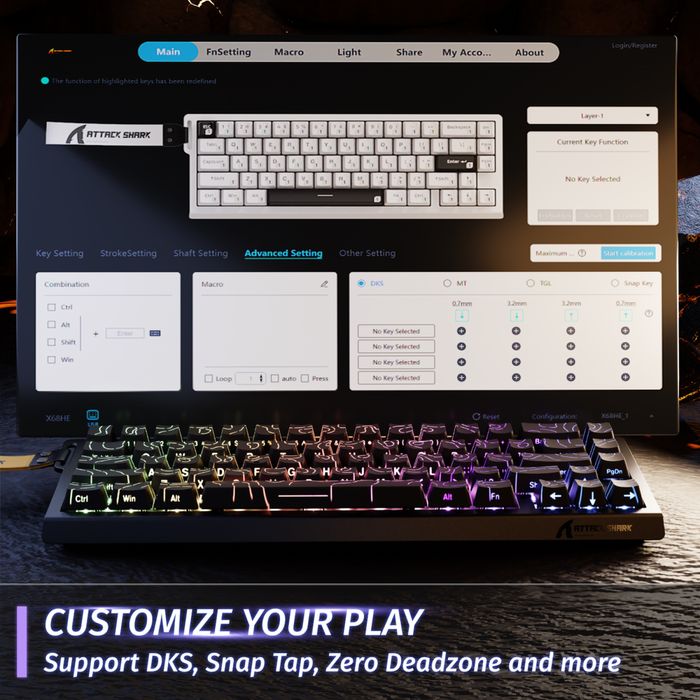 Клавіатура нова Attack Shark X68 HE