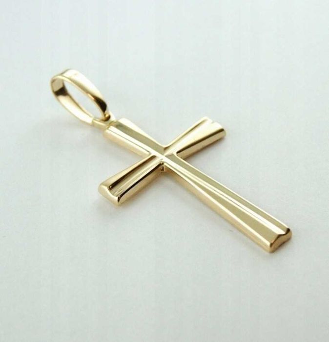 ZŁOTY Wisiorek Krzyżyk Krzyż ZŁOTO p.585 w : 3,27 g Na Prezent