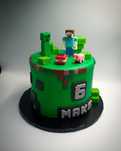 Figurki z masy cukrowej + napis Zestaw na tort Minecraft