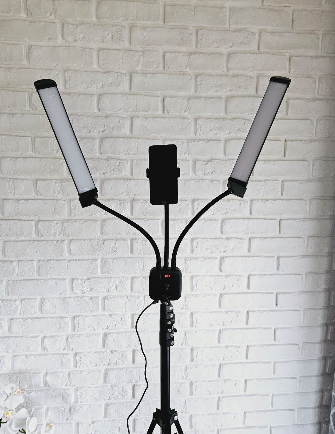 Lampa kosmetyczna LED podwójna 40W + pilot statyw torba lusterko