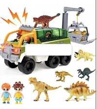 Samochód z dinozaurami transporter figurki dinozaury dźwięki