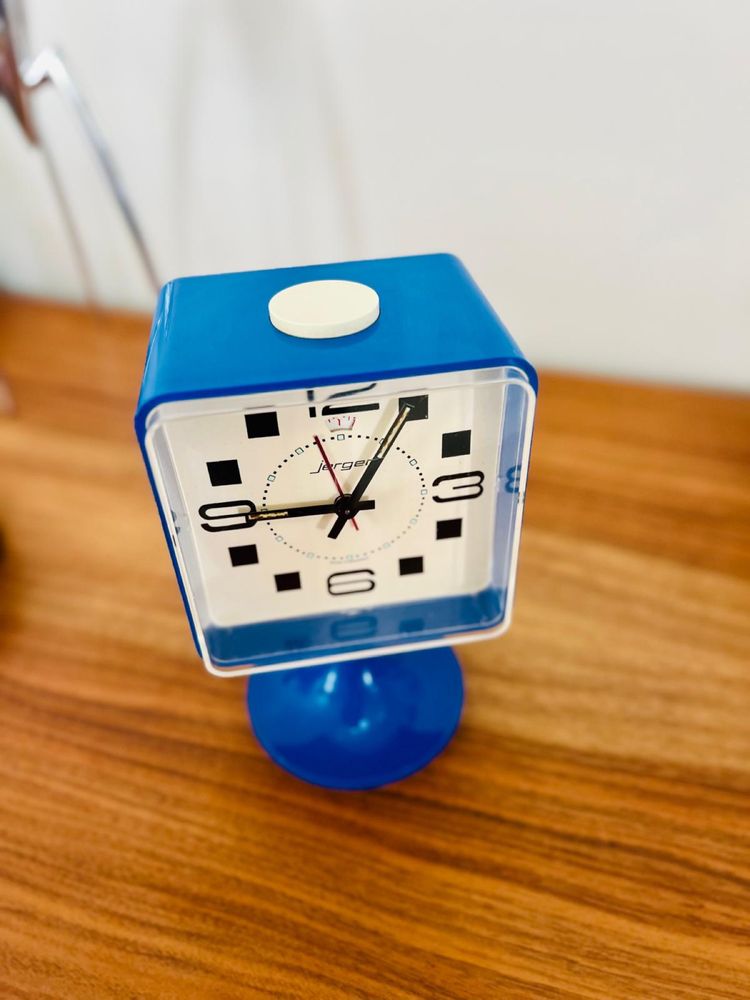 Relógio azul cubo vintage jerger
