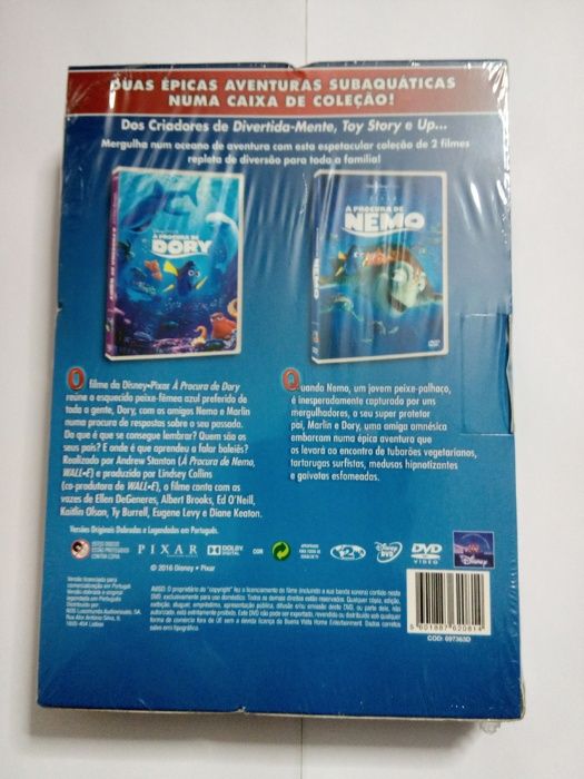 Pack 2 DVD "A procura de Dory + Nemo", Novo