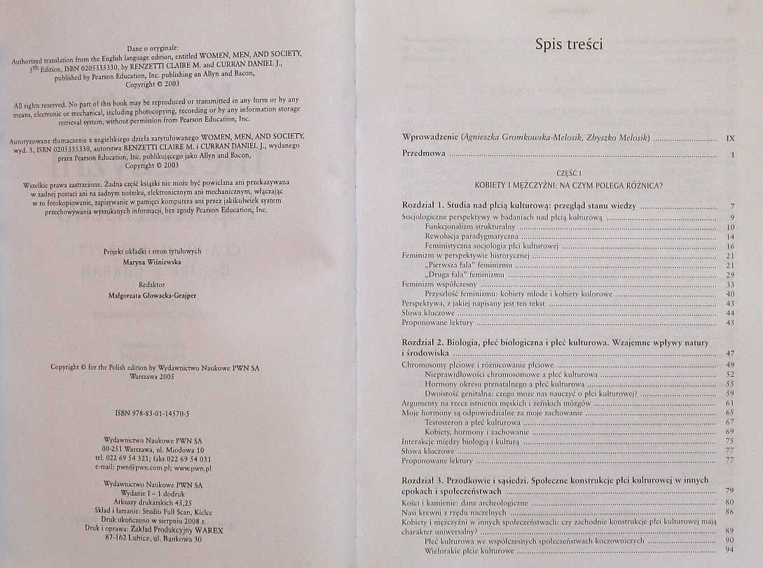 Kobiety mężczyźni i społeczeństwo - C.M. Renzetti, D.J. Curran. PWN