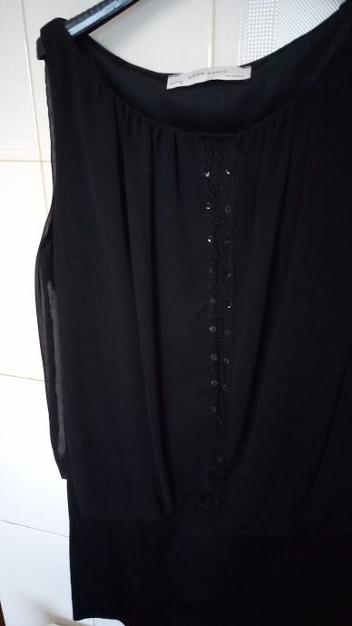 Vestido preto sem mangas da Zara, tamanho L, novo