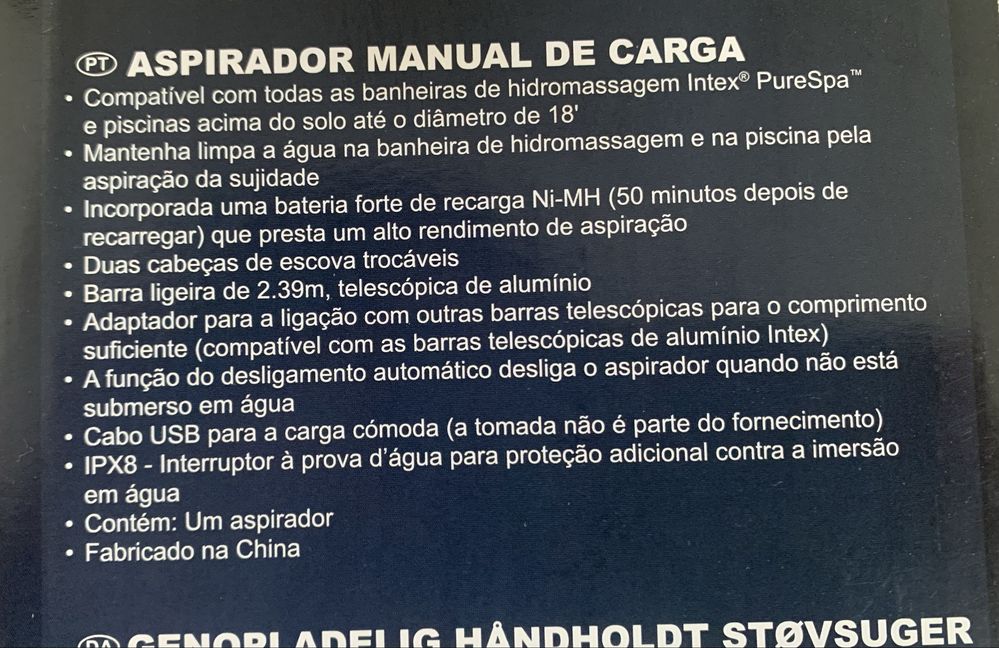 Aspirador recarregável Intex para piscina