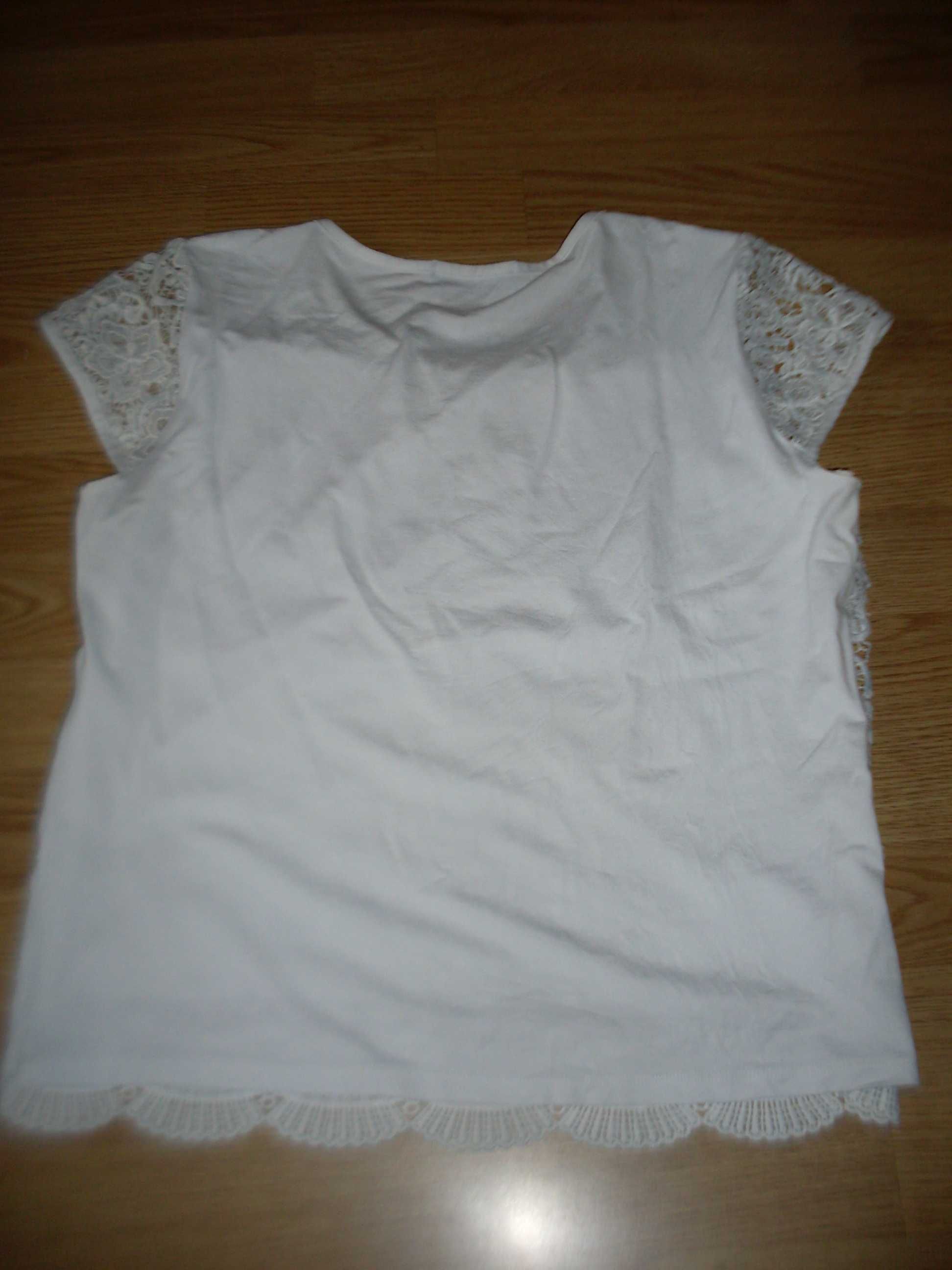 biała bluzka damska koronkowa bawełna