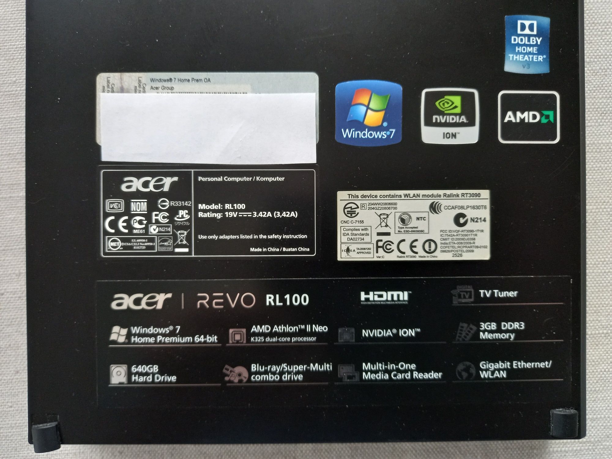 Mini komputer Acer Revo RL100