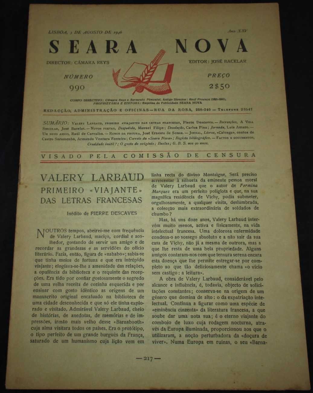 Seara Nova Ano XXV Número 990