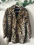 Sztuczne futro w panterkę glamour animal print vintage oversize ciepłe
