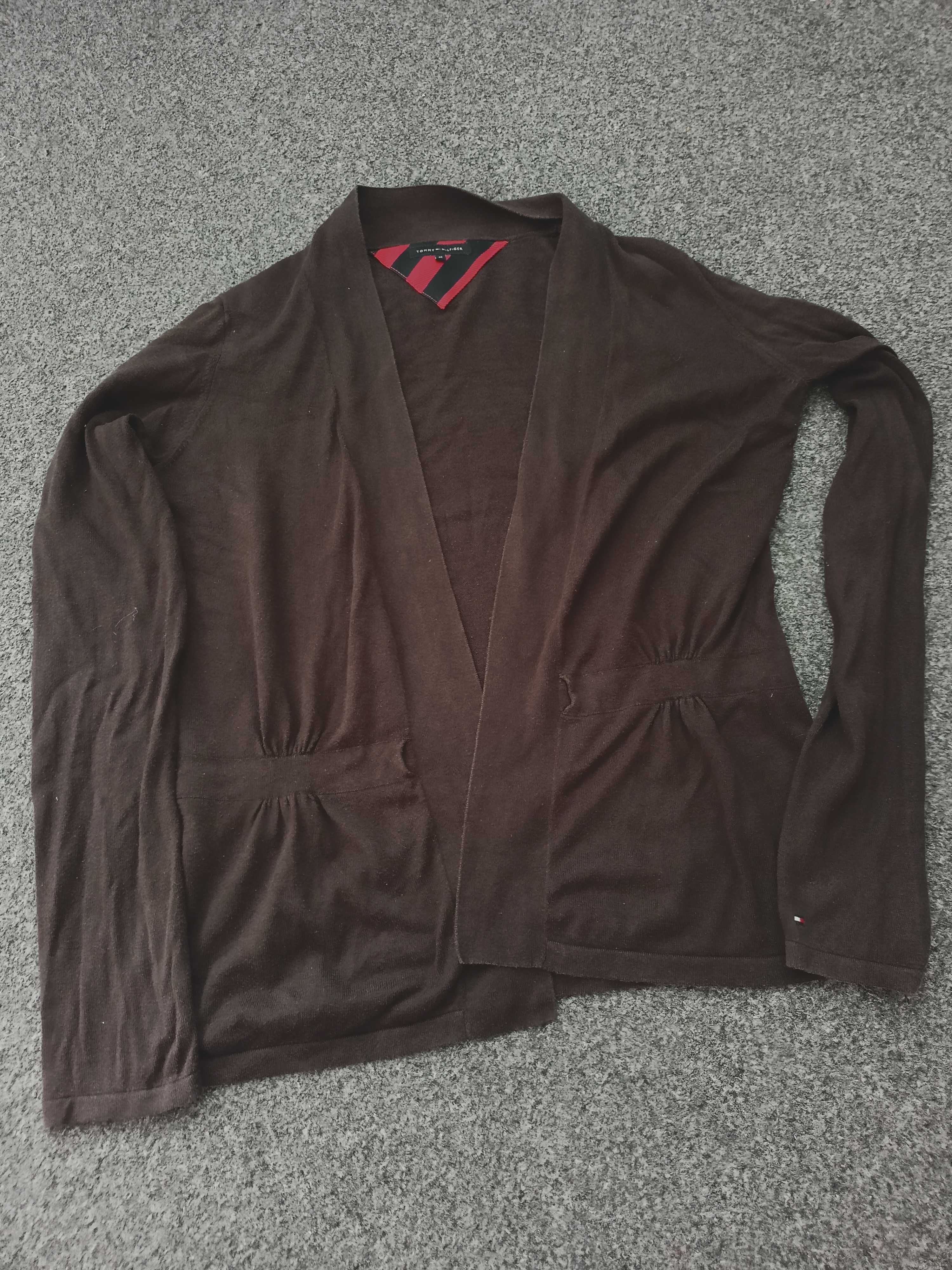 Sweter niezapinany Tommy Hilfiger, rozm. M, stan bdb, brązowy, damski